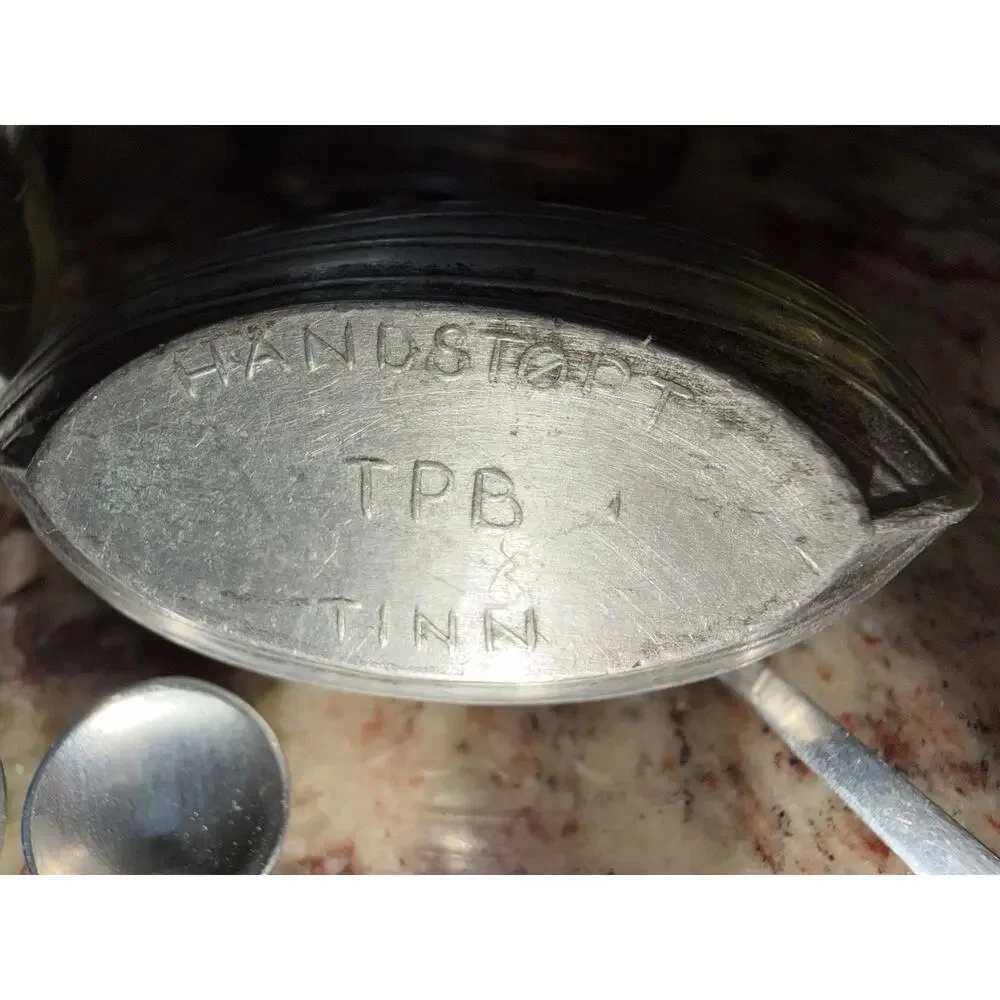 Lot Vintage Handstopt TPB Tinn Pewter Norge Viking Ship Spoon 3” Salt Cellar